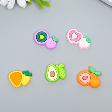 Decor for creativity rubber "Half of the fruit" set of 15 pcs mix 1.8x3.2x0.6 cm