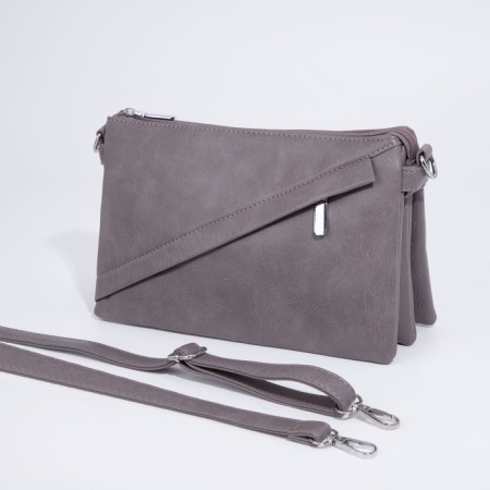 Bag Cross-Bodi with a zipper, gray color-3