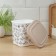 Capacity for bulk products, 1.8 liters, with decor, beige color