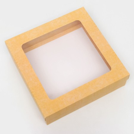 The box is folding, the lid is, with a window, craft, 23 x 23 x 6.5 cm-1