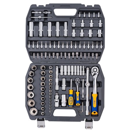 The instrument set Kraft KT700680, 1/2 and 1/4 "12 gr. heads, 4-32 mm, E4-E24, 108 Ave.