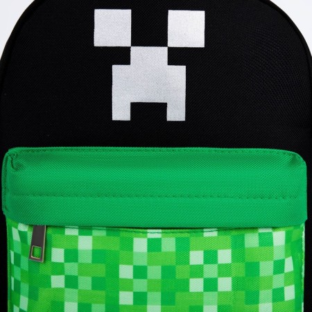 School textile backpack with pixel pixel pocket, a reflector. Elements, 27x23 x 10 cm-2