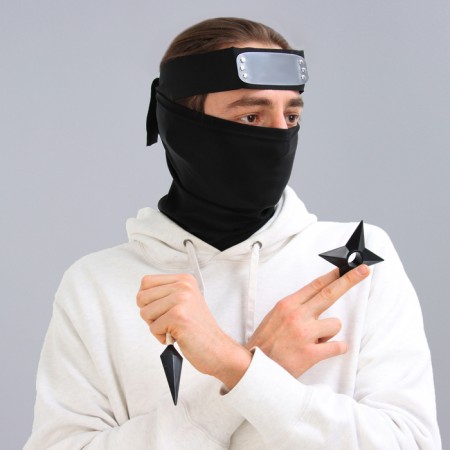 Carnival set "Shinobi": bandage, kunai, shuriken, snood-5