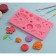 Mold "Flowers", silicone, 25 × 10 cm, pink color