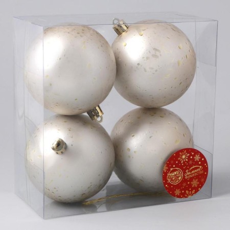 Set of balls plastic D-8 cm, 4 pcs "Goldi" gold-1