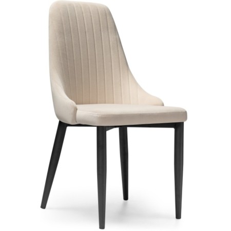 CHIL STILL A METAL CARA Metal/velor, black/beige 47x57x89 cm