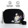 Women's textile bag "Flowers", 19x14x6 cm, black
