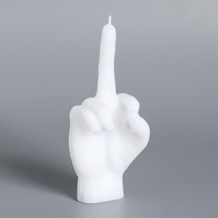 Figure candle "Hand-fake", 10x4 cm, white-2