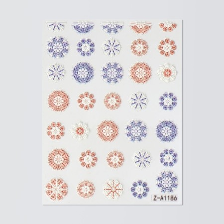 Nail stickers 8*6cm snowflakes Z-A1186 Red/Sin/Bel volume Subway qf-2