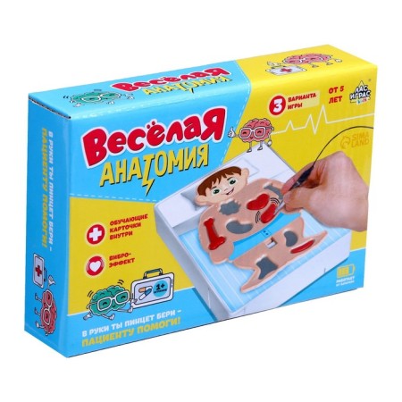 The board game for the development of "Fun anatomy" works from batteries, from 1 player, 5+-9