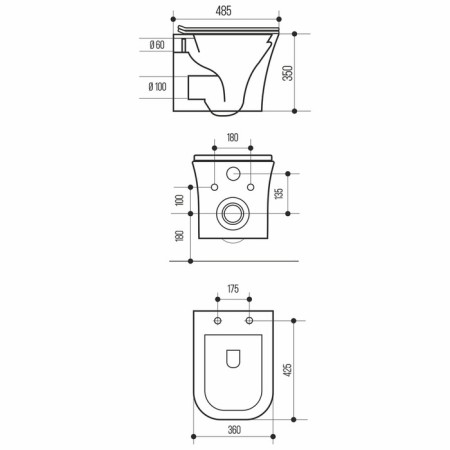The toilet of the suspended Wave Promo, a duroplast with a microlypt, a beard, white, (l)-7