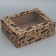Box a gift team with a window, packaging, “best”, brown, 27x10x21 cm