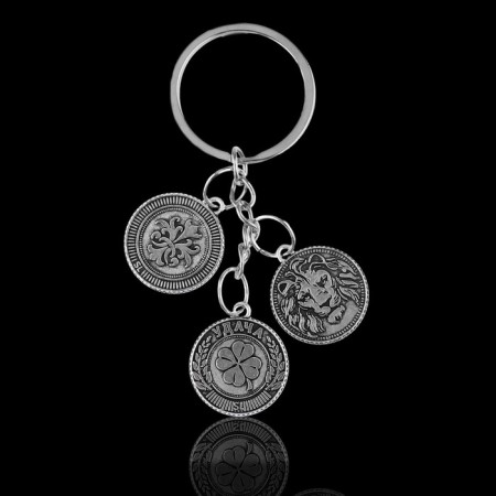 Key keychain, metallic, amulet of "luck" 9 x 2.5 cm-1