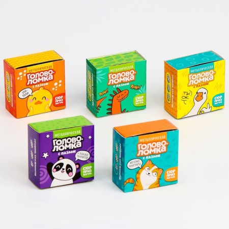 Metal puzzle with puzzles and stickers "animals", mix-7