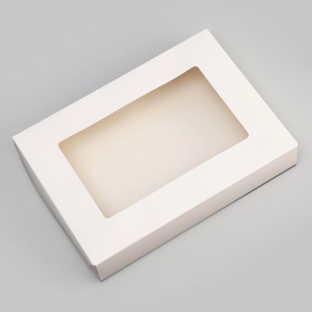 The box is folding, with a window, white, 28 x 20 x 5 cm-2