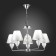 Suspended EVOLUCE lamp. Sle107413-05. Dalida. 5x60 watts, E14, 65x65x41 cm, chromium color