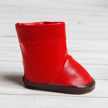 Boots with lapels for dolls, sole length: 7.5 cm, red color-2