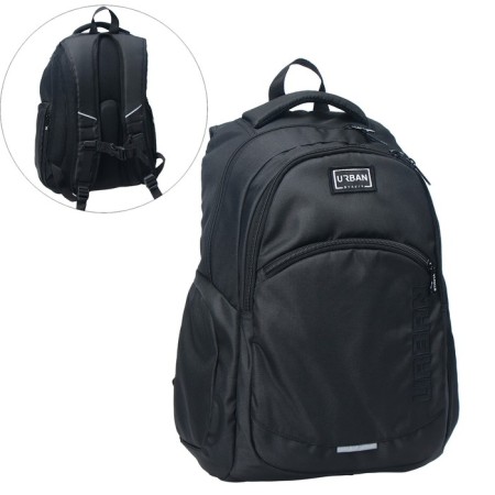 Youth backpack, 47 x 32 x 17 cm, ergonomic back, Stavia urban, black