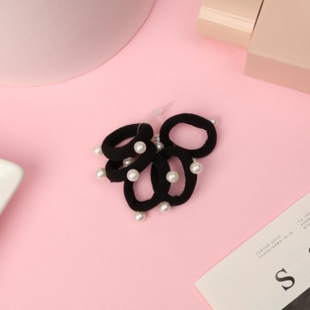 Hair gum "Bead" (set 5 pcs) black and white