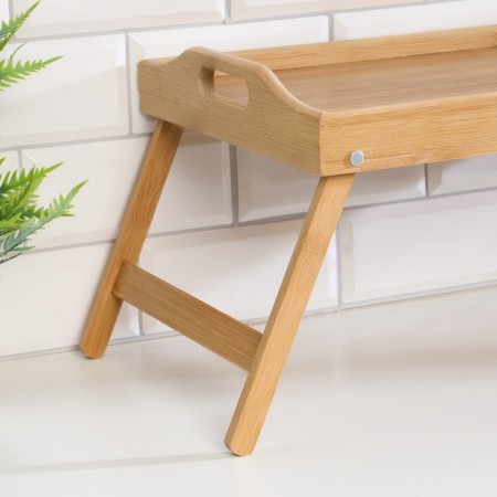 Table - breakfast tray with handles, folding, bamboo-9