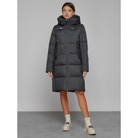 Coat insulated winter female, size 42, dark gray color