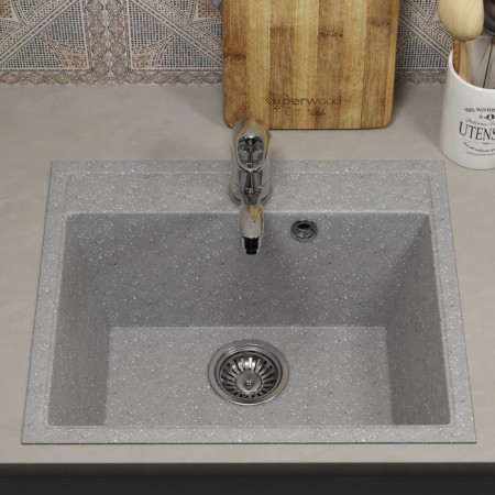 Kitchen is a kitchen from the stone Uperwood Econ UPD-408, 003, rectangular, color 003 Gray matte-1