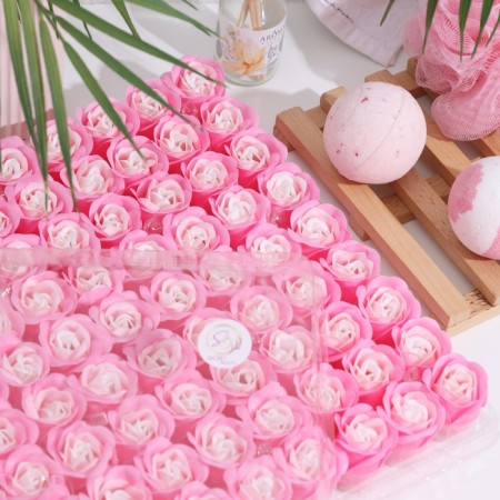 Soap roses, white-pink, set, 81 pcs-3