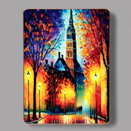 Acrylic painting "Evening City" 40x30 cm