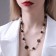 Beads with pearls "Galance" ball No. 10, black and white color in gold, l = 80 cm