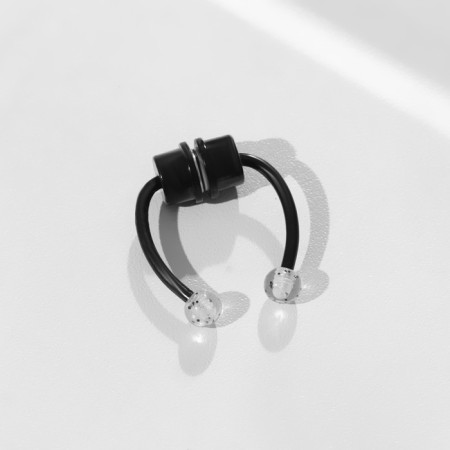 Nose piercing (fake for septum) with interchangeable nozzles, on a magnet, black color is black-4