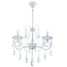 Chandelier 06408/3 wt white/crystal 3x40W E14 52x52x98cm