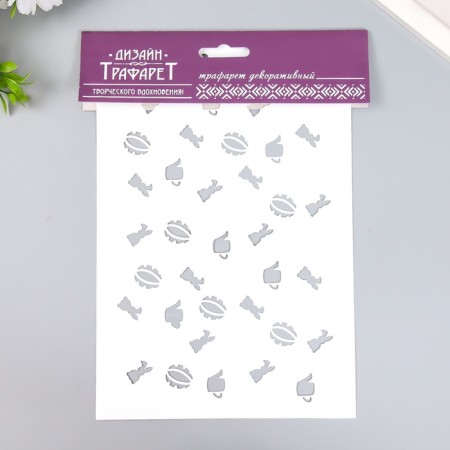 Plastic stencil "rabbits" 16x24 cm-3