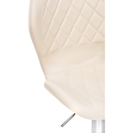 Barrier stool Porch metal/eco -leather, chrome/beige 48x47x91 cm-5