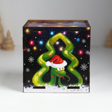 New Year's piggy bank Cube "Snake. Everything will come true" 10x10x10 cm-1