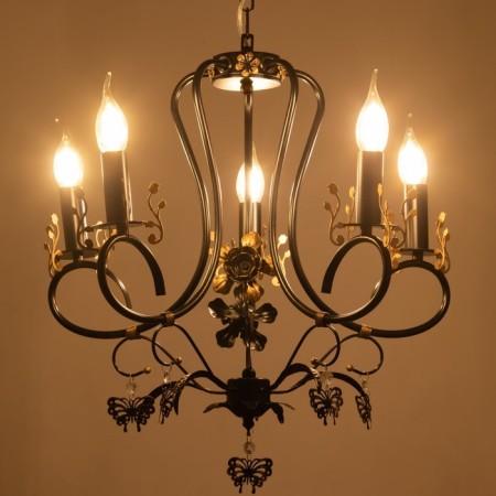 Sandra chandelier 5XE14 40W Black-gold 51x51x52-110 cm BayerLux-3