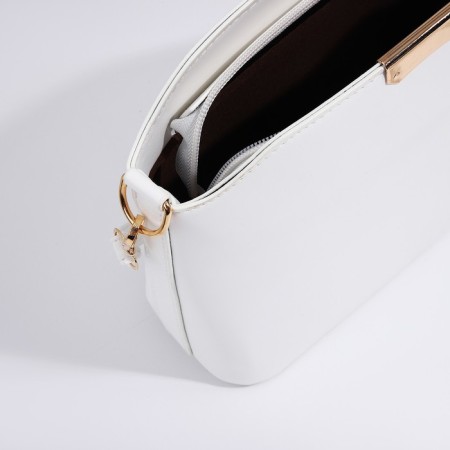 Bag Cross-Bodi with a zipper, white color-6