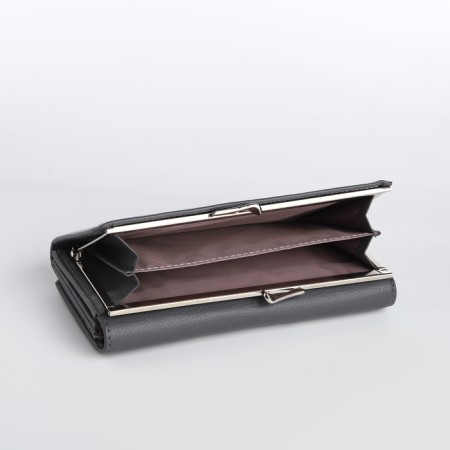 Women's wallet on magnet, gray color-3