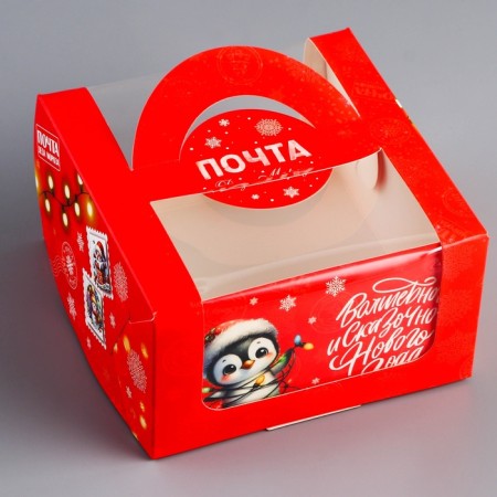 New Year. Bottos Port box with the window "Believe in miracles", 14 x 14 x 8 cm-2