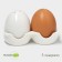 Porcelain set for spices Bellatenero “Eggs”, 3 objects: Solonka 60 ml, polling trunk 60 ml, stand, white and beige color