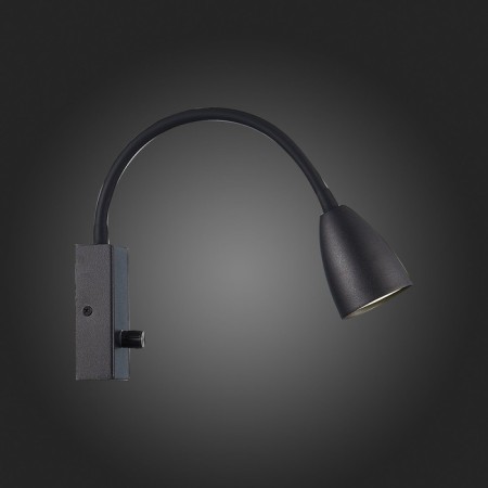 Wall lamp GU10, 1x3W, 6x24 cm, black color-4