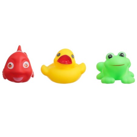 Набор игрушек для ванны "На пруду" + сачок + 3 пвх игрушки, Крошка Я-12