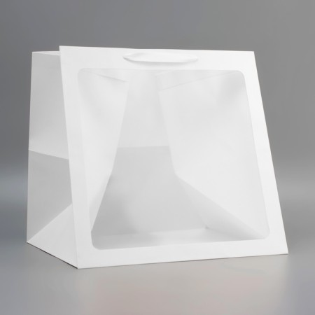 Crafts with a square bottom and window 40 x 40 x 40 cm white