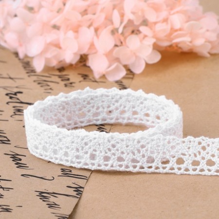 Knitted lace, 15 mm × 15 ± 1 m, white color-2
