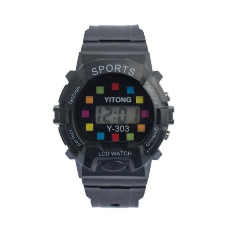 Watch of washing electronic, children's "Pixel", silicone strap, black