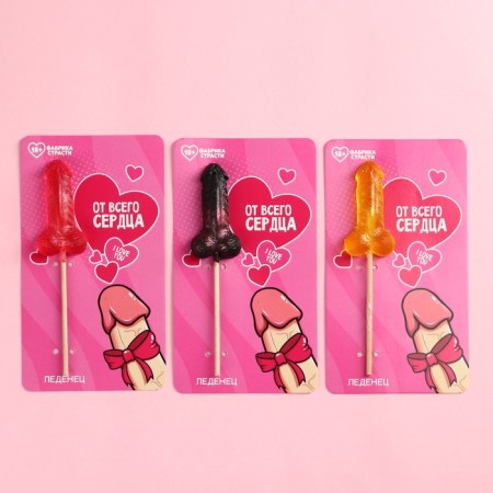 Lollice with sparkles on the substrate "From the whole heart", 17 g. (18+)-4