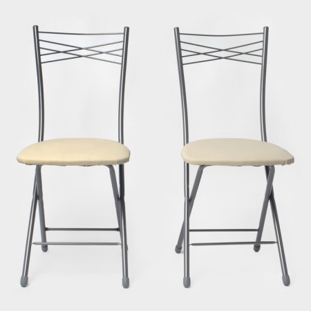 Set of folding chairs "Nika 1", 2 pcs, ivory color-1