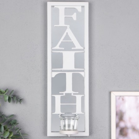 Climber Plastic, glass for 1 candle "Reflection" D-4 cm white 8x12x41 cm-1