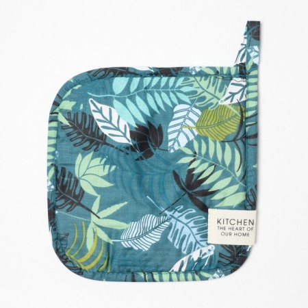 Set of kitchen. Ethel "Paporotnik": mittens 20x28 cm, severity 19x19 cm, 80% HL, 20% PE-3