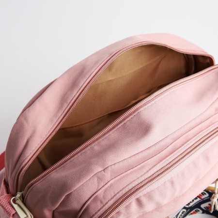 Youth bag with a zipper, pink color-5