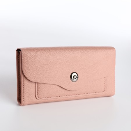 Women's wallet on magnet, pink color